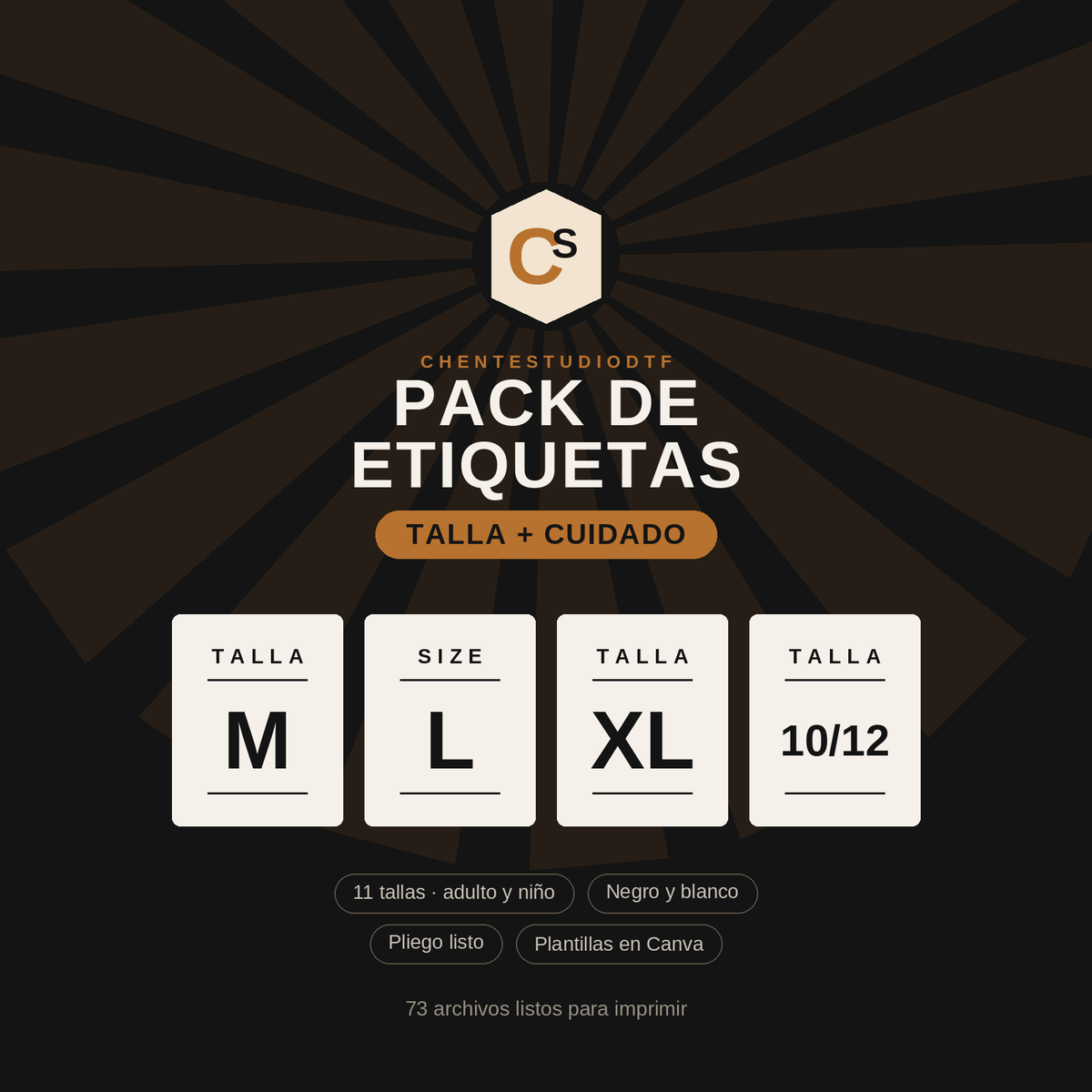 Pack de Etiquetas · Talla y Cuidado