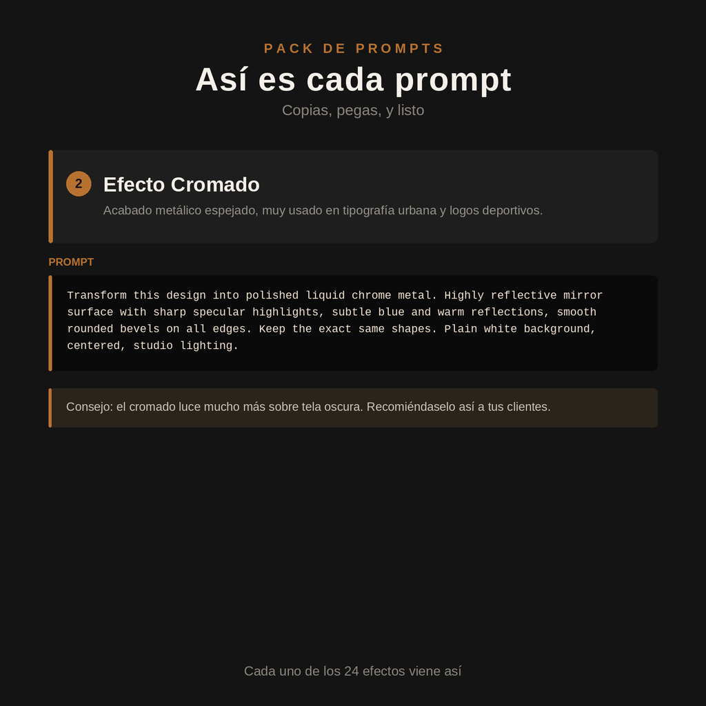 Pack de Prompts · 24 Efectos con IA